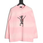 We11 Done cute heart skull gradient print long sleeve T-shirt