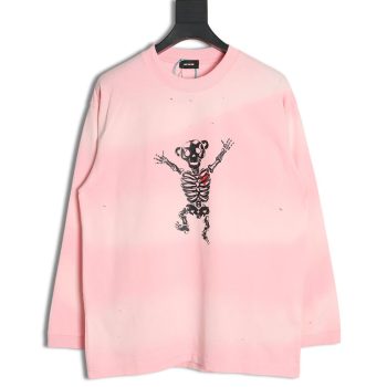 We11 Done cute heart skull gradient print long sleeve T-shirt