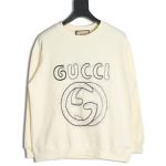 Gucci embroidered Double G letter logo crew neck sweatshirt
