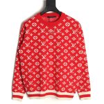 Louis Vuitton chain all over print monogram round neck sweater
