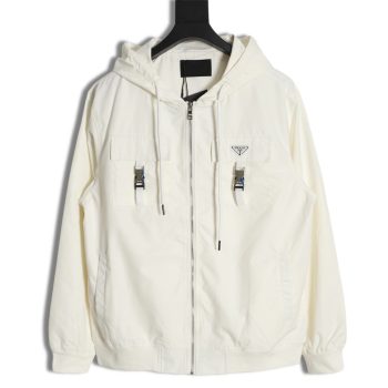 Prada 23Fw metal lock functional hooded jacket