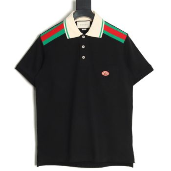 Gucci Shoulder Red Green Web Polo Short Sleeve