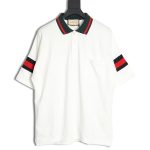 Gucci 23SS short-sleeved POLO shirt with webbing sleeves