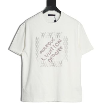 Louis Vuitton tricolor beaded embroidered short-sleeved T-shirt