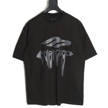 Balenciaga Art Letters Printed Washed Worn Short Sleeve T-Shirt TSK1