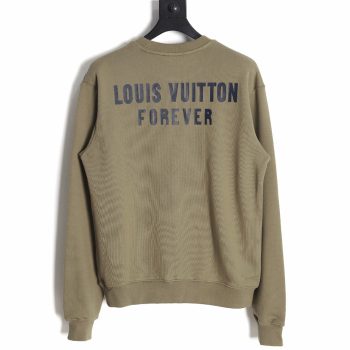 Louis Vuitton Fake Pocket Lettering Print Crew Neck Sweatshirt TSK1