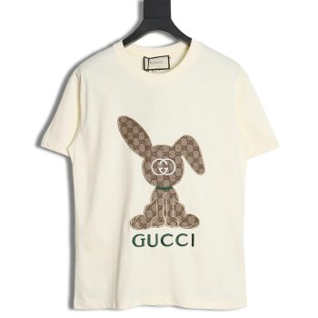 Gucci 23ss presbyopia rabbit patch embroidered short sleeves