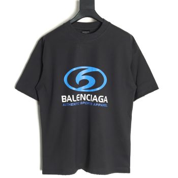 Balenciaga LOGO vertical cracked print short-sleeved T-shirt TSK1