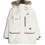 New Balance mid-length four-pocket large fur collar down jacket