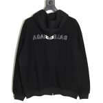 Balenciaga reverse embroidered double ring zipper hooded jacket