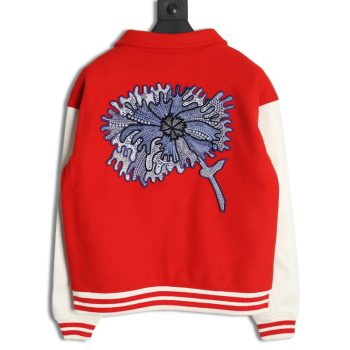Louis Vuitton floral embroidered baseball jacket
