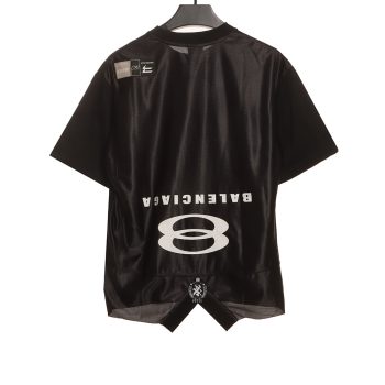 Balenciaga patchwork embroidered jersey short sleeves black