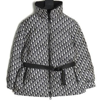 Dior all over print monogram jacquard stand collar waisted cotton jacket