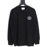 Gucci 23Fw Double G embroidered small logo knitted sweater