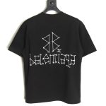 Balenciaga geometric logo double B flocked short-sleeved T-shirt TSK1