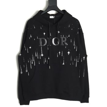 Dior shooting star embroidered lettering hoodie TSK1