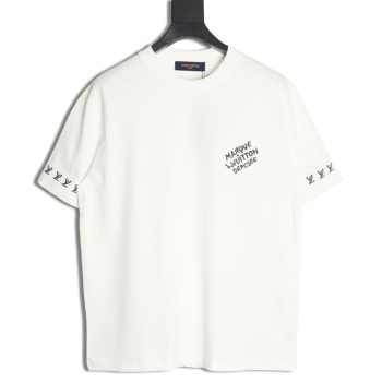 Louis Vuitton double sleeve badge slogan embroidered short sleeves