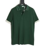 Burberry 24SS Warhorse contrasting color line reverse cuffs printed short-sleeved pol0 shirt_TSK1
