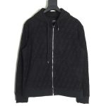 Fendi flocked full print hooded zip-up sweatshirt jacket