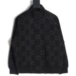 Gucci Double G full print canvas stand collar quilted jacket