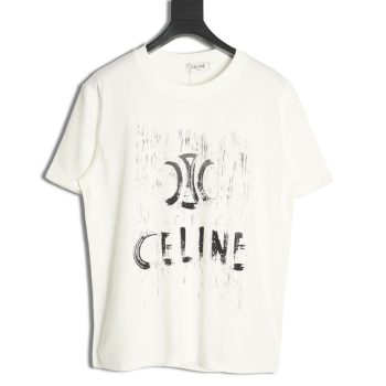 Celine distressed logo print short sleeves