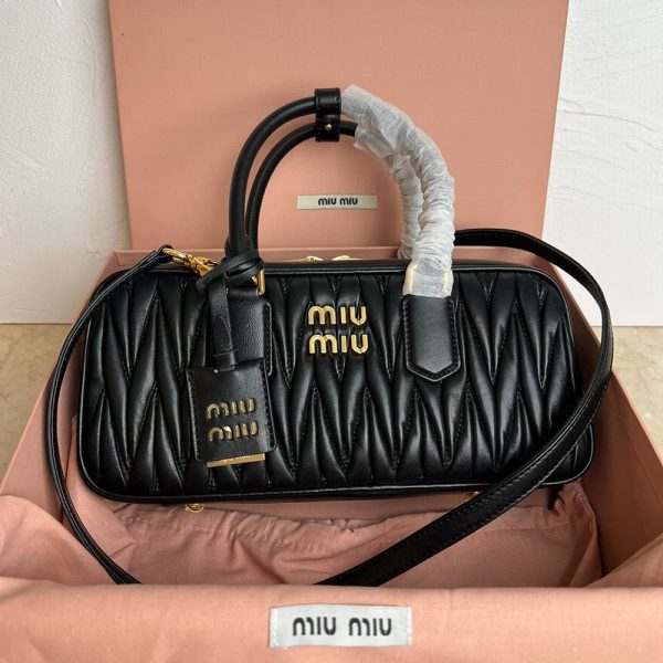 Miu Miu Arcadie matelassé nappa leather bags 5BB148 27*12*9cm