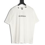 Balenciaga collar double B embroidered logo round neck short-sleeved T-shirt