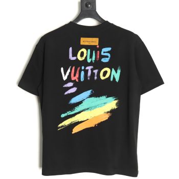Louis Vuitton hand-painted colorful logo graffiti short-sleeved T-shirt TSK1