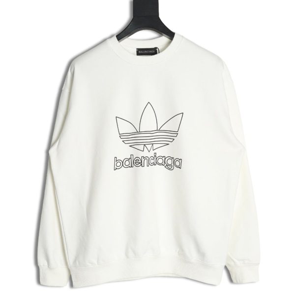 Balenciaga x Adidas Trefoil print crew neck sweatshirt