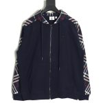 Burberry embroidered TB check patchwork zip-up sweatshirt TSK1