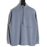 Alexander Wang 23SS foam three-dimensional small letter print half-zip pullover sweatshirt