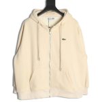 Lacoste crocodile embroidered logo fleece zip-up jacket
