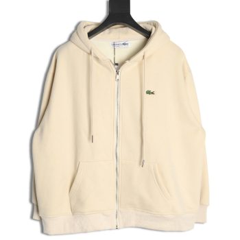 Lacoste crocodile embroidered logo fleece zip-up jacket