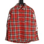 Chrome Hearts Striped Plaid Stitching Silver Button Cardigan Shirt