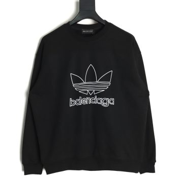 Balenciaga x Adidas Trefoil print crew neck sweatshirt tsk1