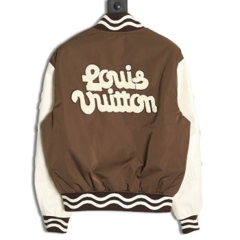 Louis Vuitton floral patch baseball jacket