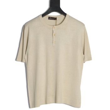 Loro Piana Henley Collar Short Sleeve T-Shirt