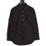 Fendi leather label patch long sleeve shirt