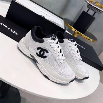 Chanel CC Low-Top Sneakers Black & Light Purple
