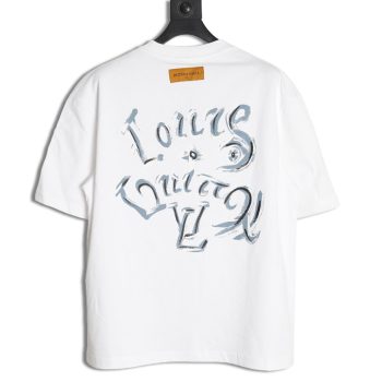 Louis Vuitton hand-painted graffiti lettering print short sleeves