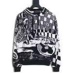 LOUIS VUITTON LV Louis VuittonLouis Vuitton LV Louis Vuitton 23FW patchwork pattern jacquard knitted hoodie