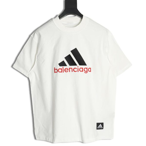 Balenciaga & Adidas co-branded embroidered short-sleeved T-shirt
