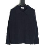 Miu Miu cable cashmere POLO collar sweater