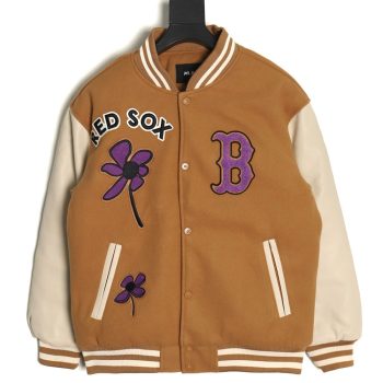 MLB Logo Embroidered Vintage Baseball Jacket