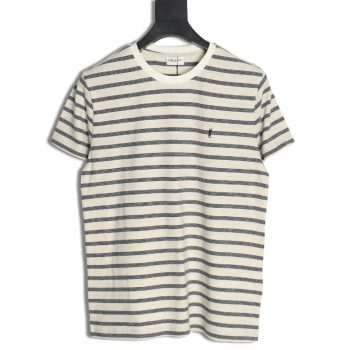 Saint Laurent black and white striped short-sleeved T-shirt